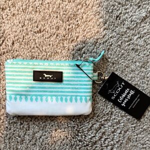 Scout Turquoise and White Patterned Pouch